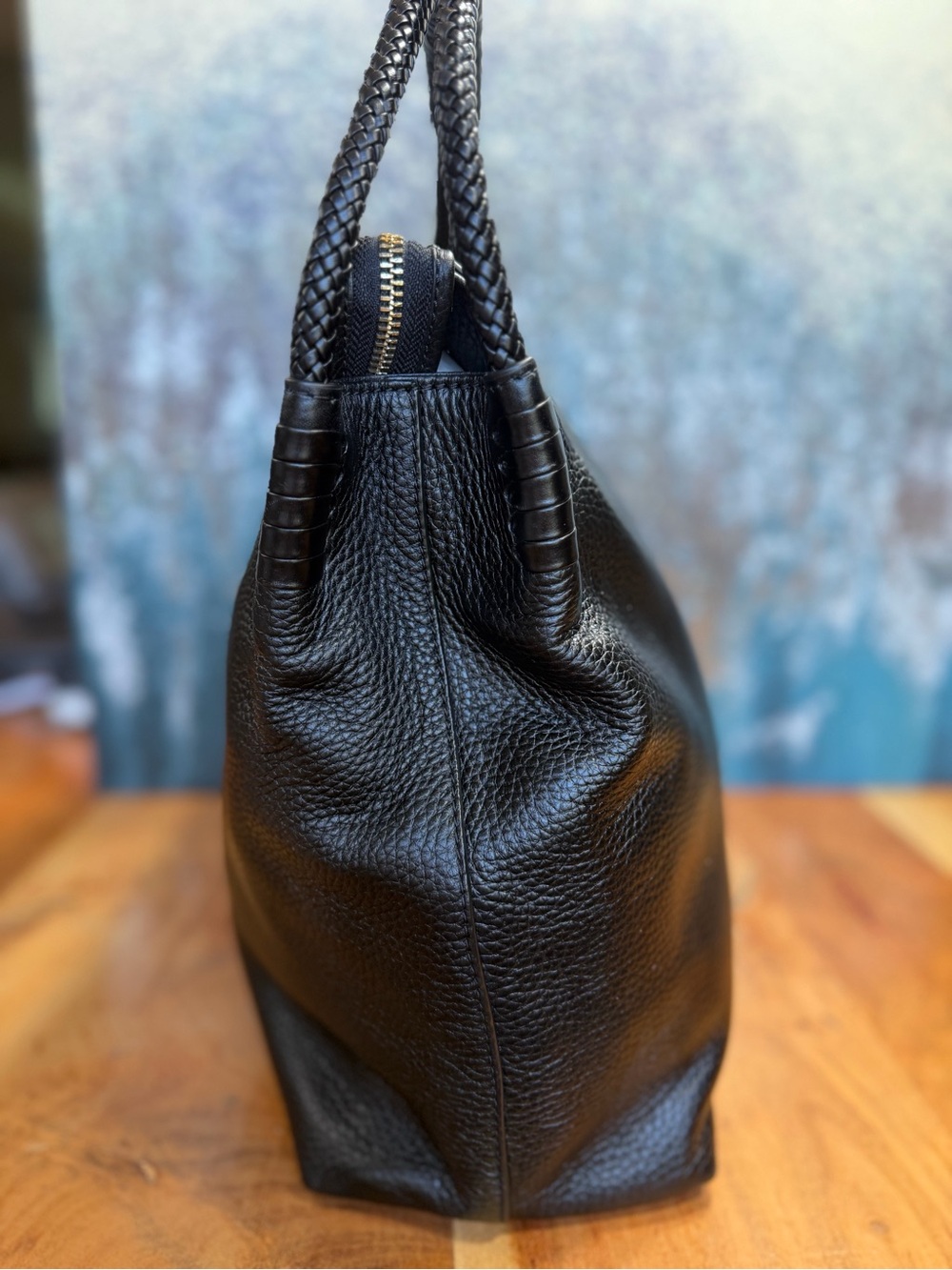 Tory Burch Classic 2010s Taylor Black Pebbled Leather Hobo Bag - Picture 10 of 11